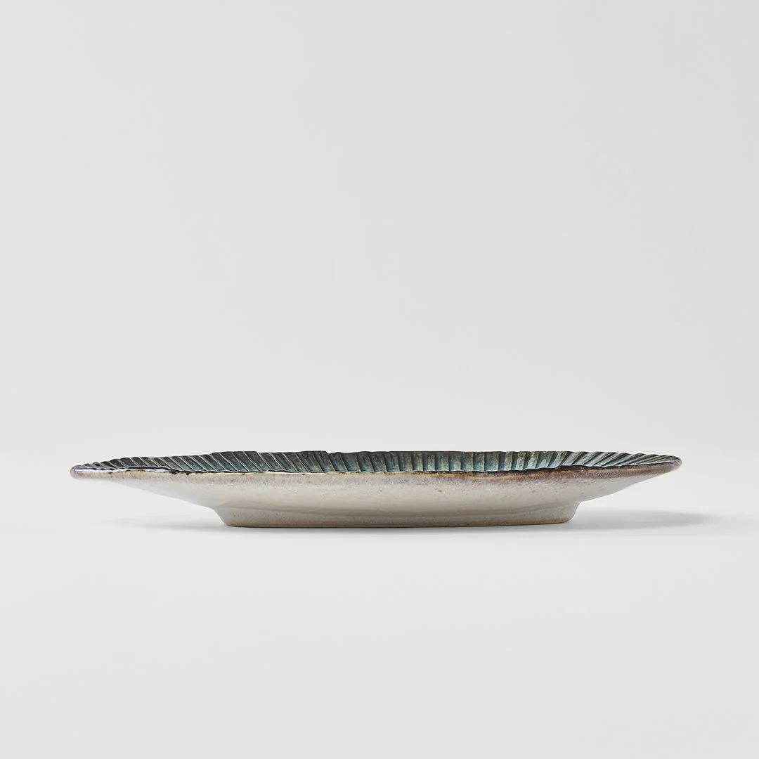 Sky Blue ridged oval plate 21cm - Image 5