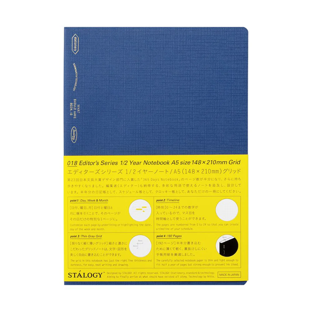 Stalogy 1/2 Year Notebook Grid A5 - 2025 Limited Edition Lake Blue