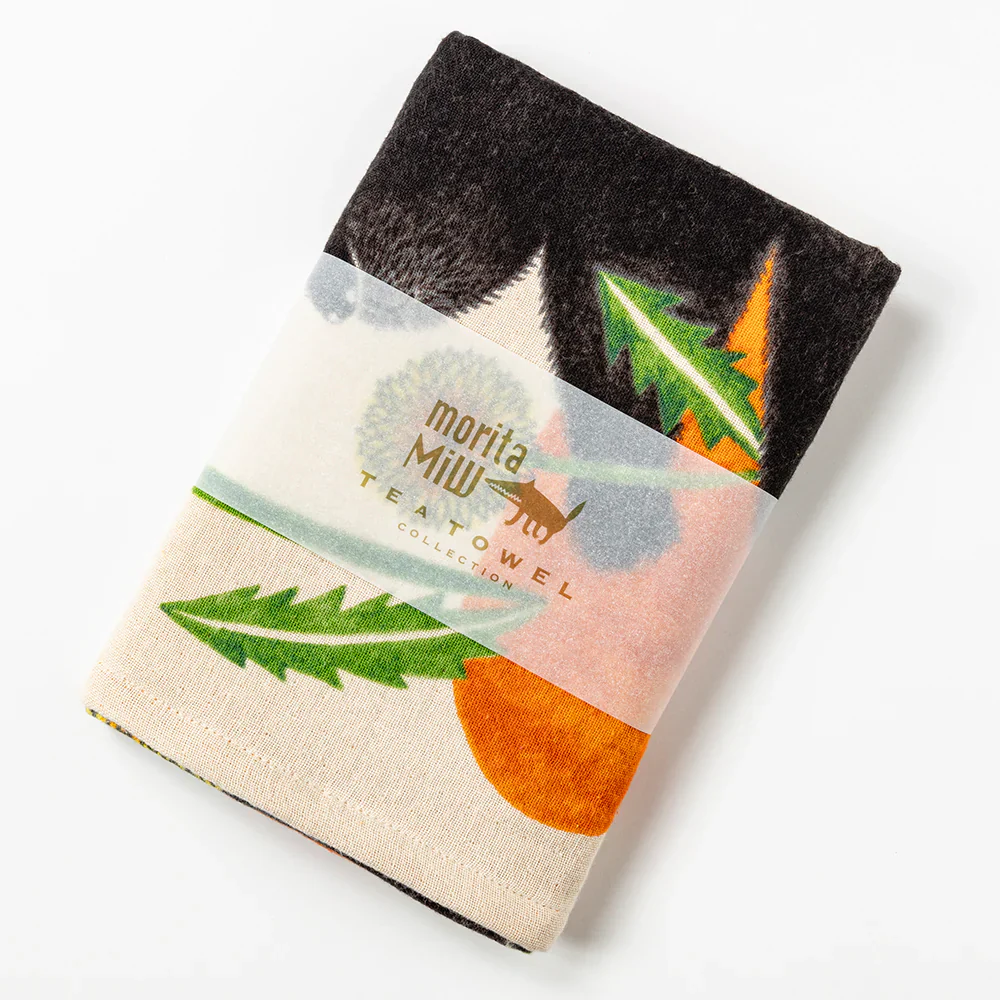 Tea Towel: Happy Black Rabbit/Orange 45x70cm - Image 4
