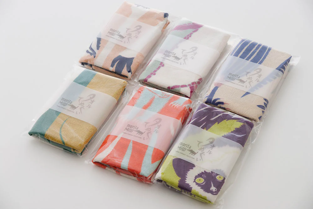 Towel Tenugui: Threatening Cat Parent and Child 90x34cm - Image 6