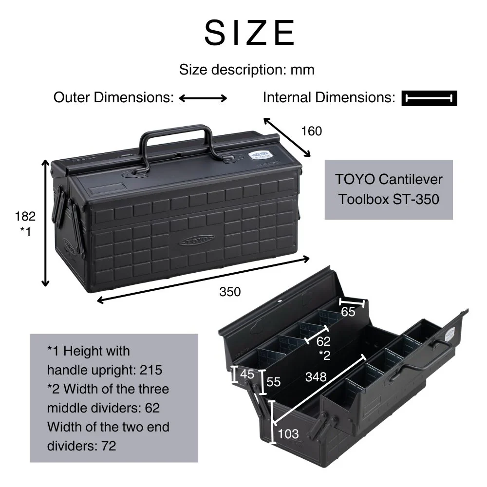 Toyo Steel Cantilever Toolbox ST-350 Titanium - Image 6