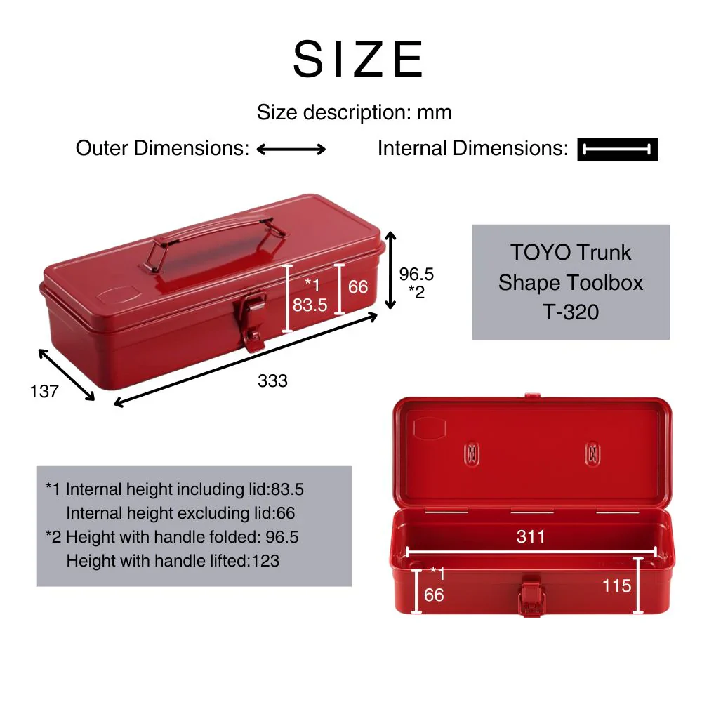 Toyo Steel Trunk Shape Toolbox T-320 Titanium - Image 5