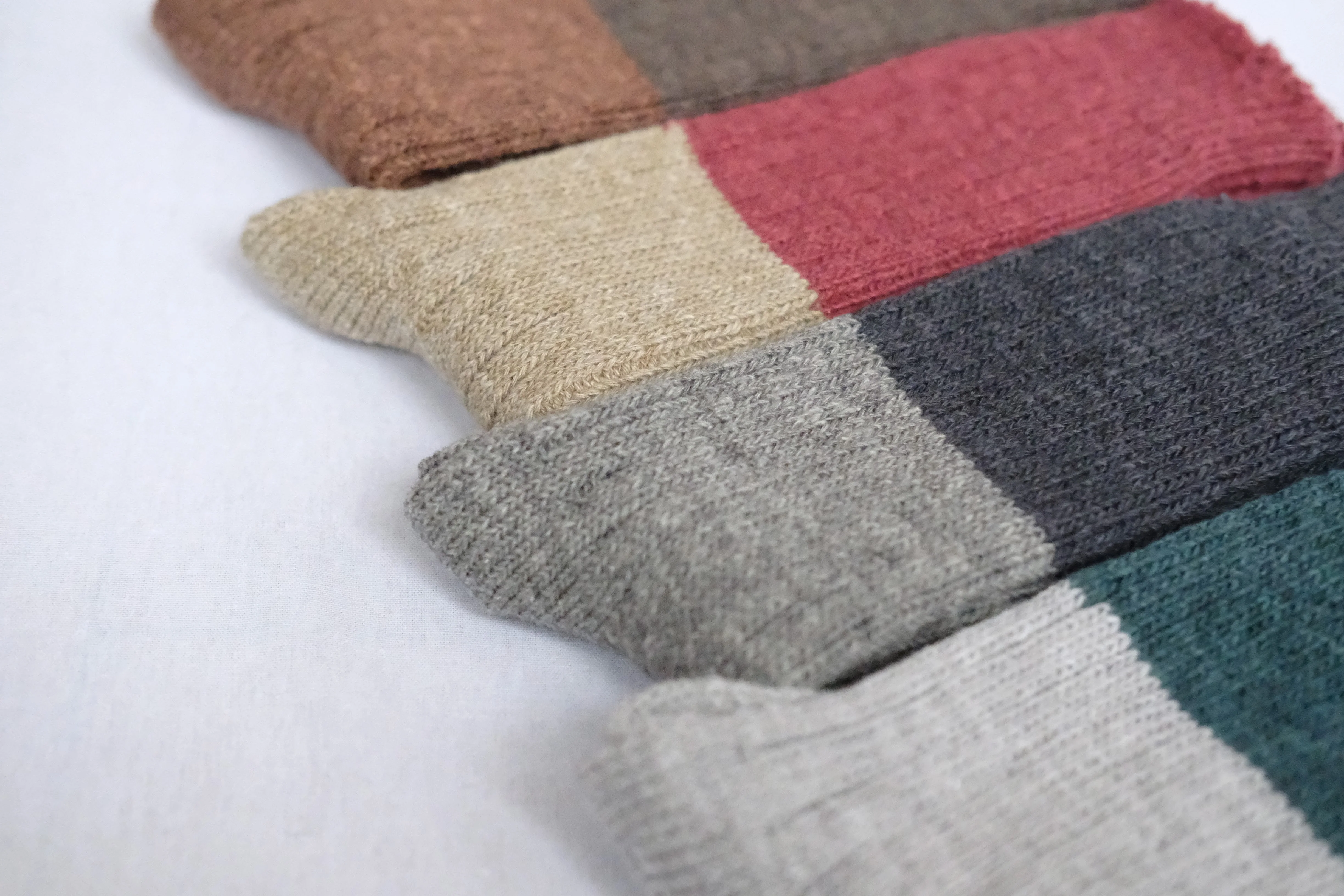 Wool Cotton Slab Socks - Charcoal - Image 6